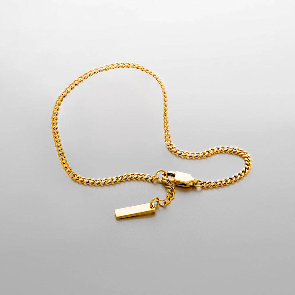 SLIMLINE CUBAN BRACELET 1.8MM - 18K GOLD