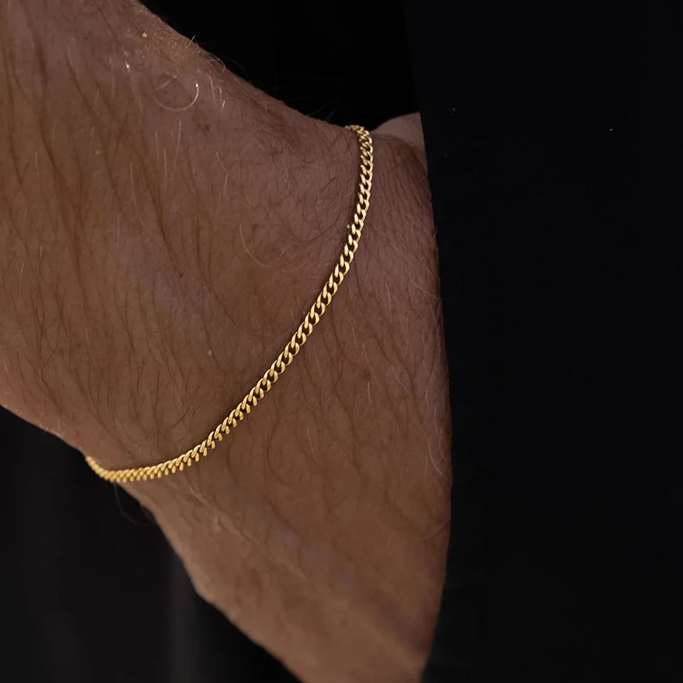 SLIMLINE CUBAN BRACELET 1.8MM (18K GOLD) - SAPIENT