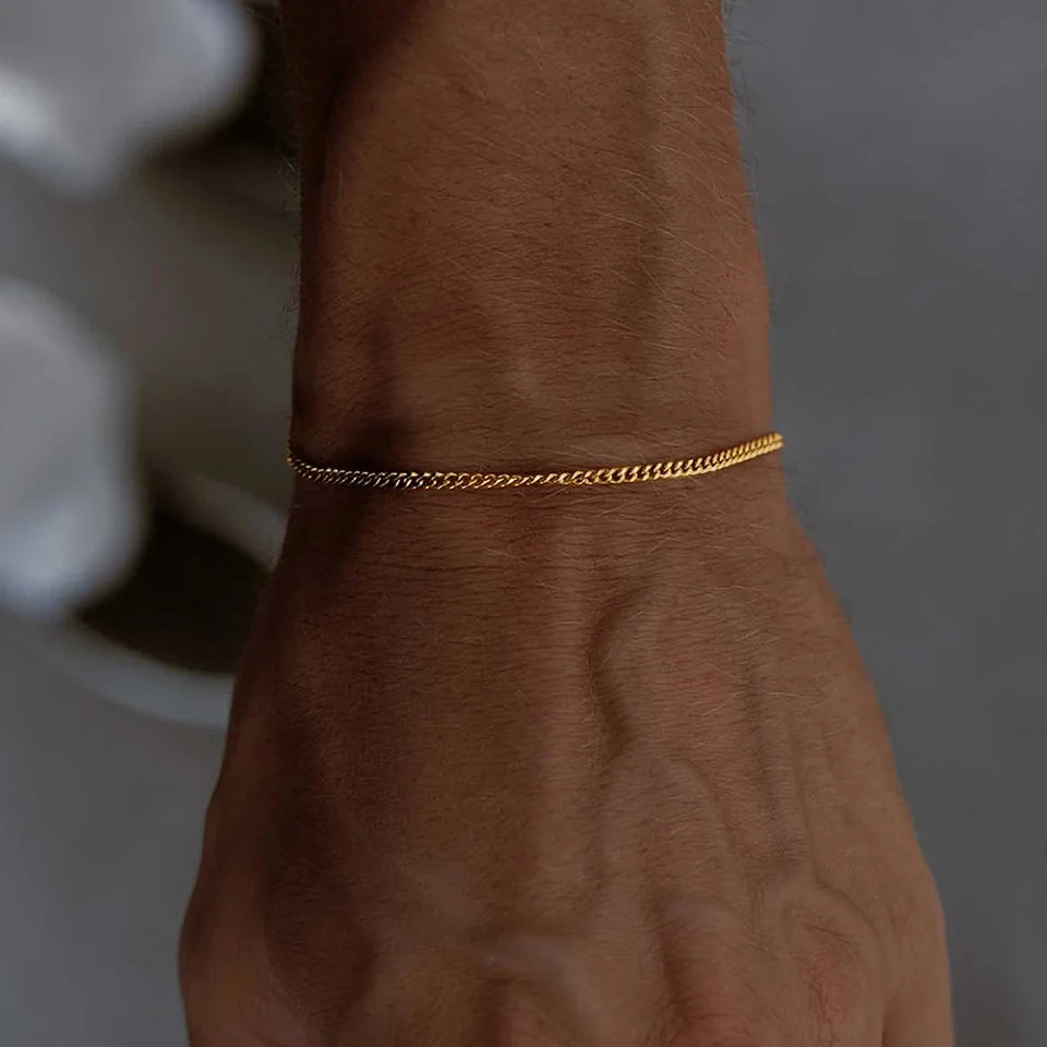 SLIMLINE CUBAN BRACELET 1.8MM (18K GOLD) - SAPIENT
