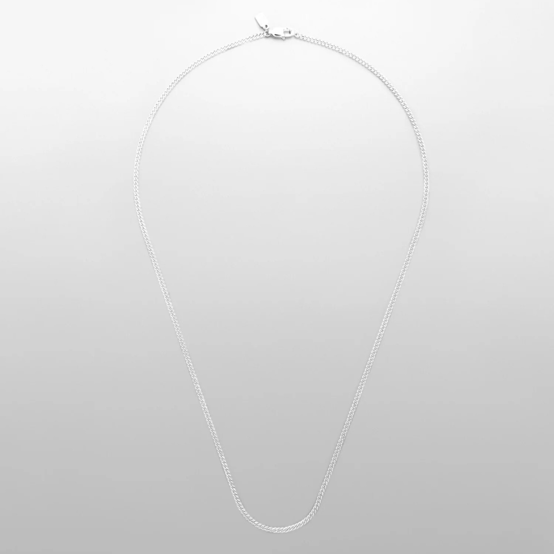 SLIMLINE CUBAN NECKLACE 1.8MM - 18K WHITE GOLD