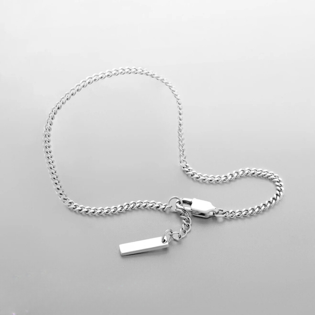 SLIMLINE CUBAN BRACELET 1.8MM - 18K WHITE GOLD