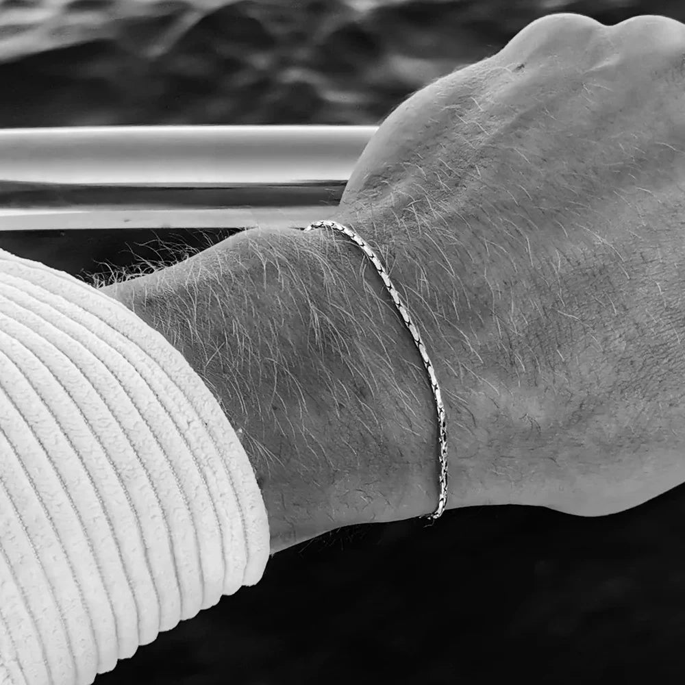 LIGHT BOSTON BRACELET 1.3MM (18K WHITE GOLD) - SAPIENT