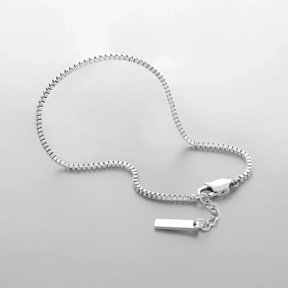 FINE BOX BRACELET 1.5MM (18K WHITE GOLD) - SAPIENT