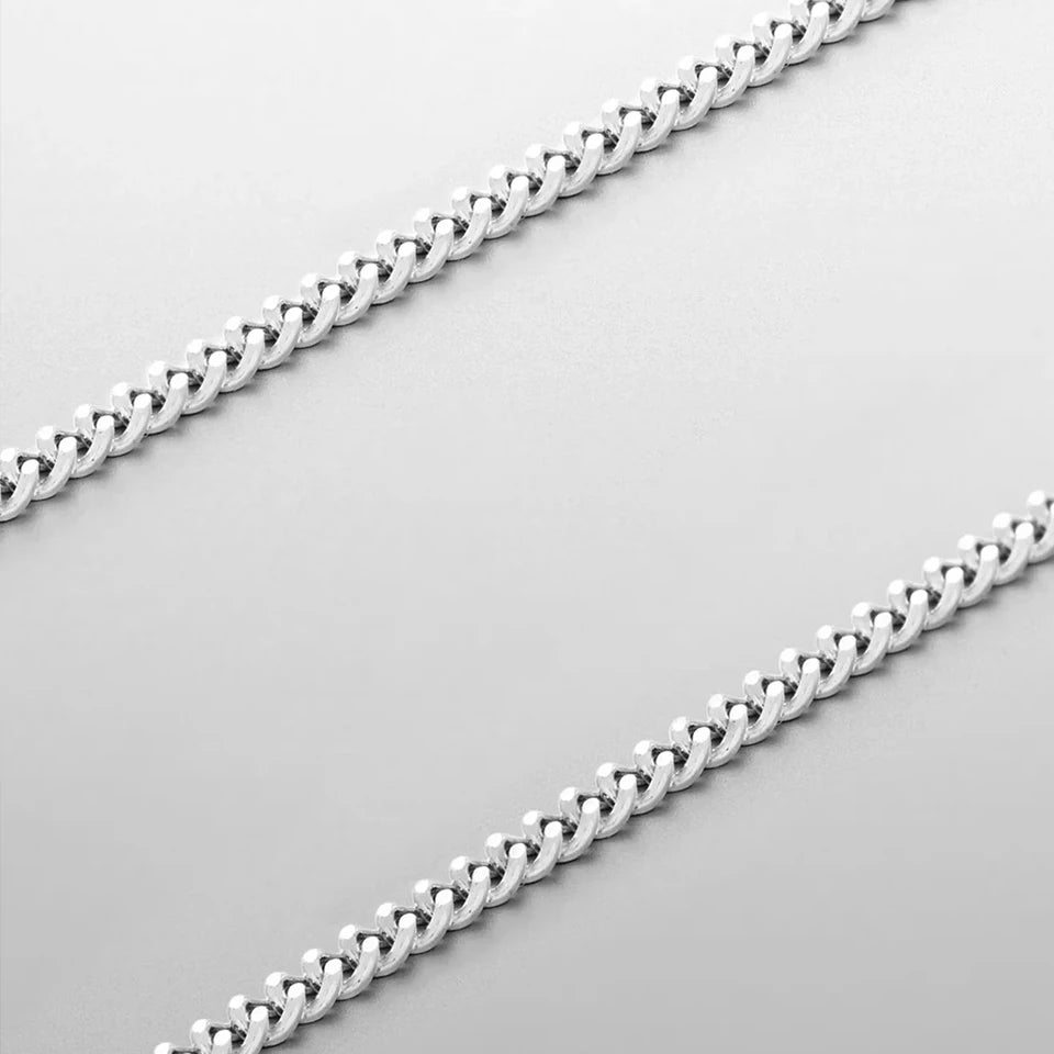 SLIMLINE CUBAN NECKLACE 1.8MM (18K WHITE GOLD) - SAPIENT