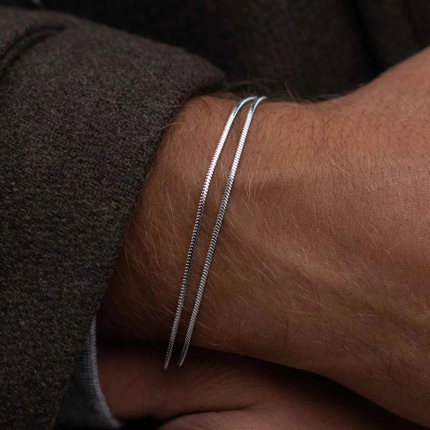 FINE SNAKE BRACELET 1.5MM - 18K WHITE GOLD - SAPIENT