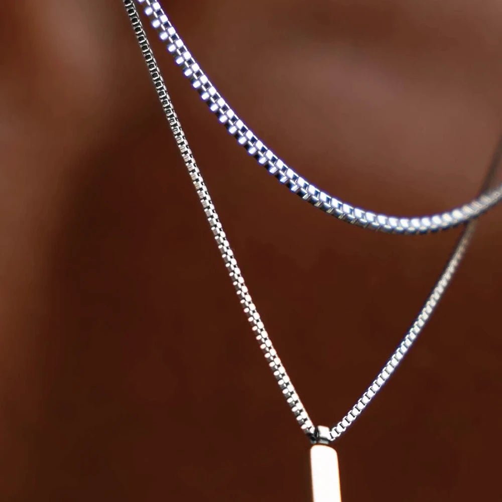TOTEM PENDANT X MICRO BOX NECKLACE 1MM (18K WHITE GOLD) - SAPIENT