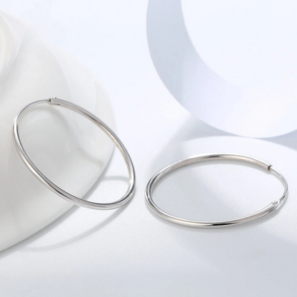 LYRA HOOP EARRINGS - RHODIUM/S925 SILVER