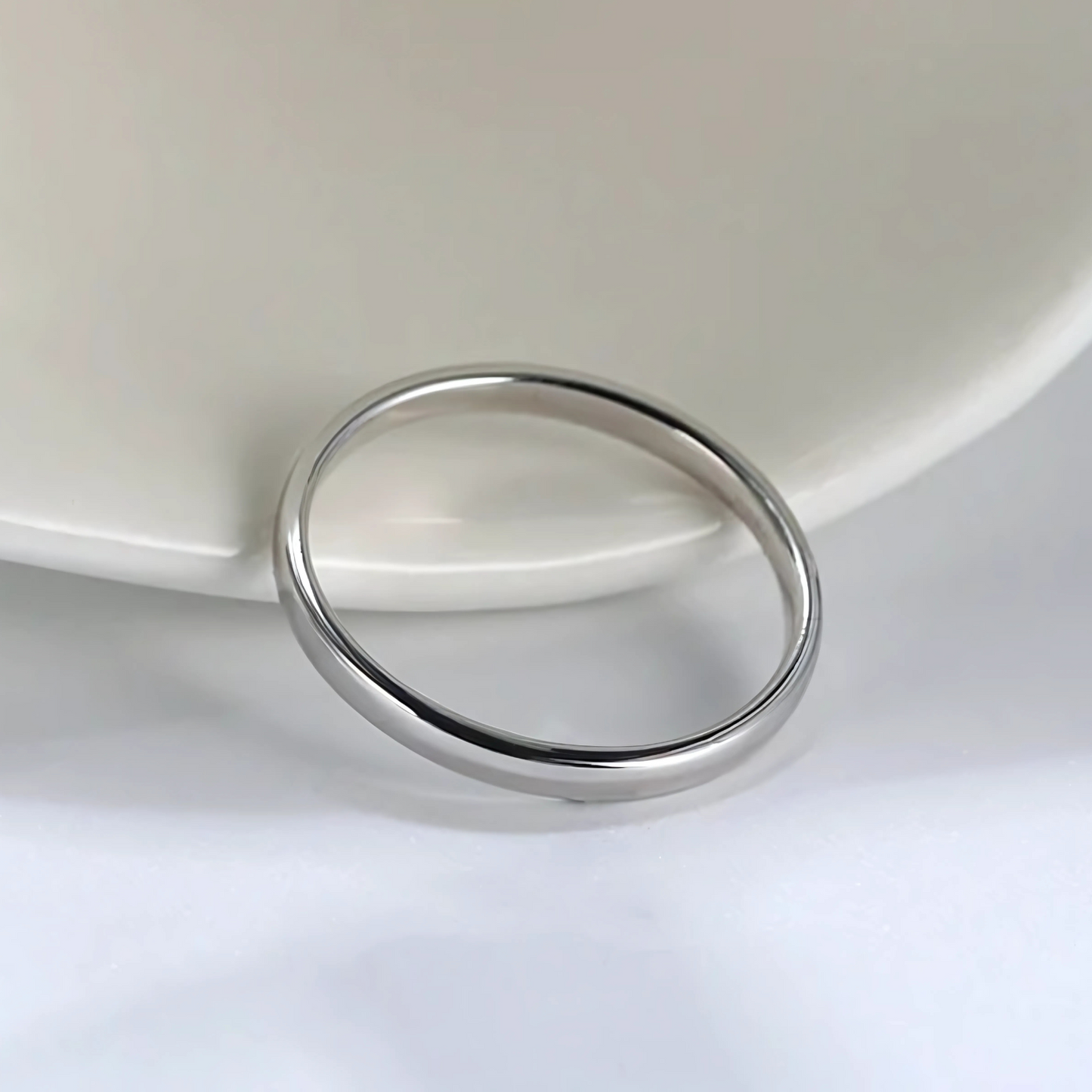 FLAT-BAND RING - PLATINUM/S925 SILVER