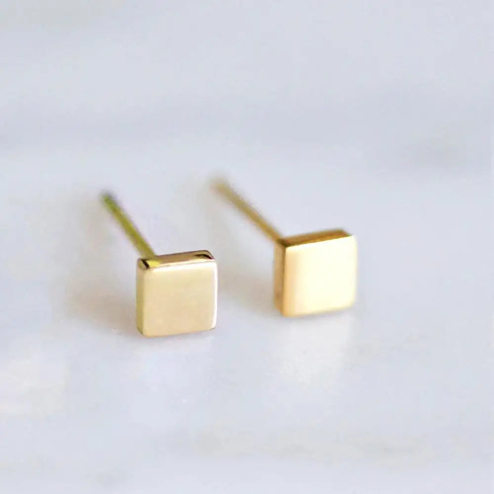 GEOMETRIC STUD EARINGS - 14K GOLD