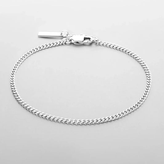 SLIMLINE CUBAN BRACELET 1.8MM (18K WHITE GOLD) - SAPIENT