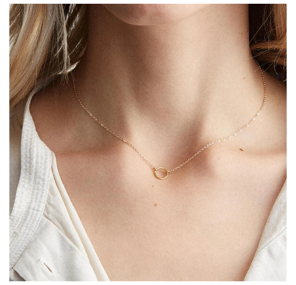 HALO PENDANT X MICRO LINK NECKLACE 1MM - 18K GOLD/WHITE/ROSE