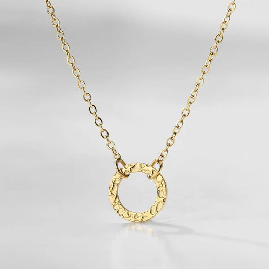 HALO PENDANT X MICRO LINK NECKLACE 1MM - 18K GOLD/WHITE/ROSE