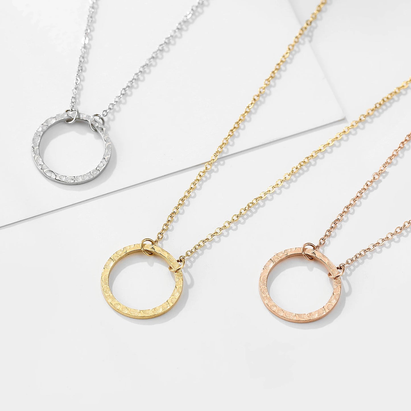 HALO PENDANT X MICRO LINK NECKLACE 1MM - 18K GOLD/WHITE/ROSE