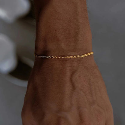 SLIMLINE CUBAN BRACELET 1.8MM (18K GOLD) - SAPIENT