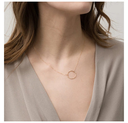 HALO PENDANT X MICRO LINK NECKLACE 1MM - 18K GOLD/WHITE/ROSE