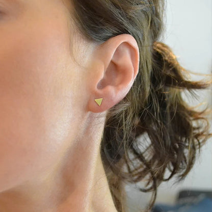 GEOMETRIC STUD EARINGS - 14K GOLD