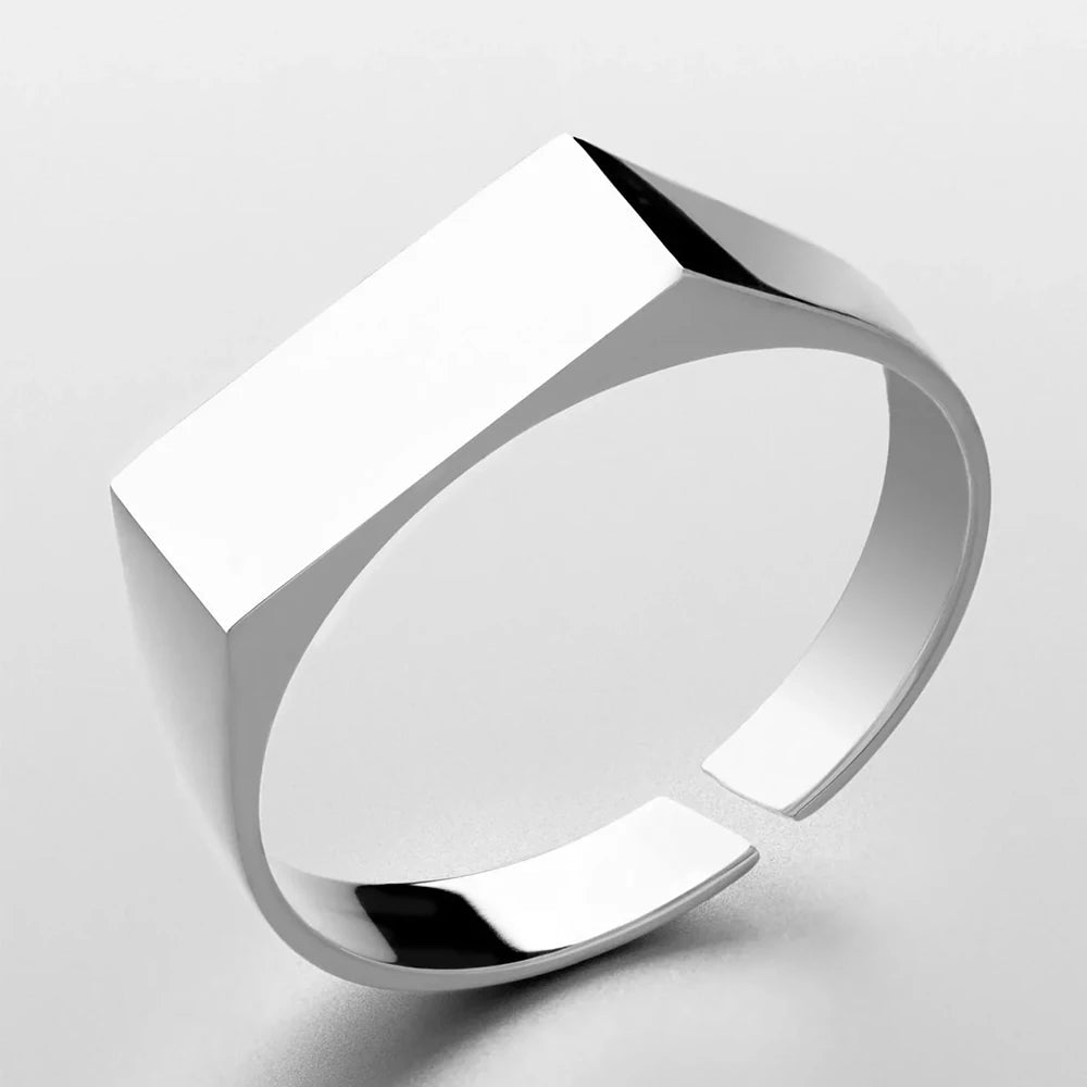 BOLD FLAT - APEX CUFF X FLAT - BAND FLEX RING SET - 18K WHITE GOLD - SAPIENT