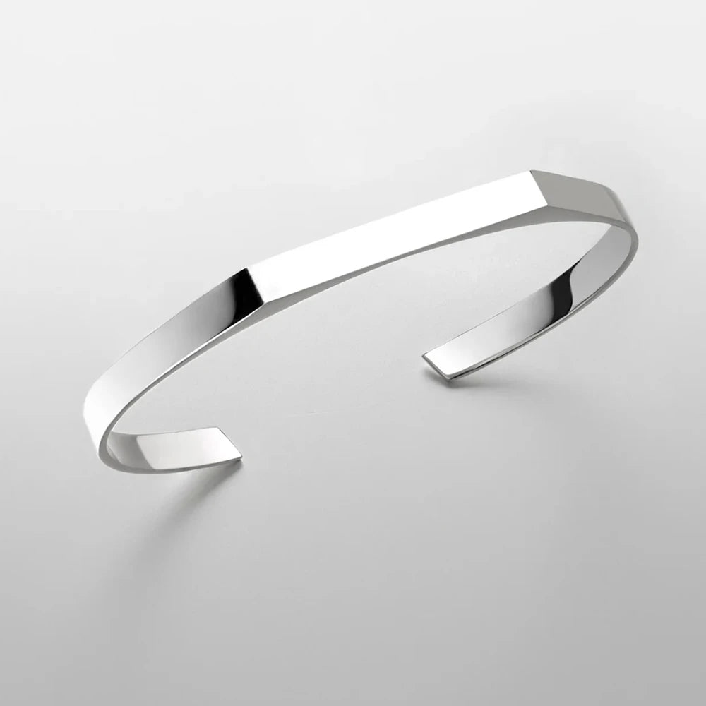 BOLD FLAT - APEX CUFF X FLAT - BAND FLEX RING SET - 18K WHITE GOLD - SAPIENT