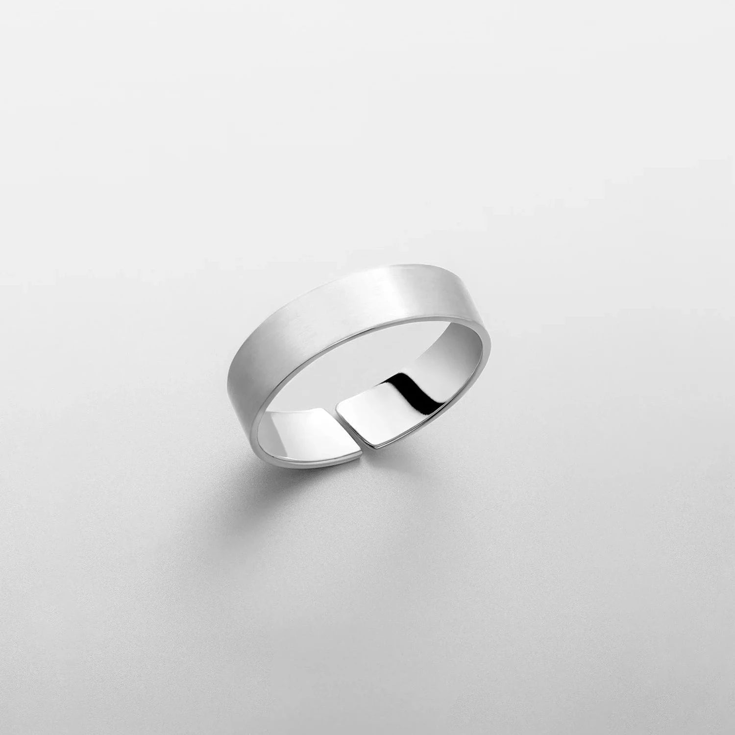 BOLD FLAT - BAND FLEX RING 5MM - 18K WHITE GOLD - SAPIENT