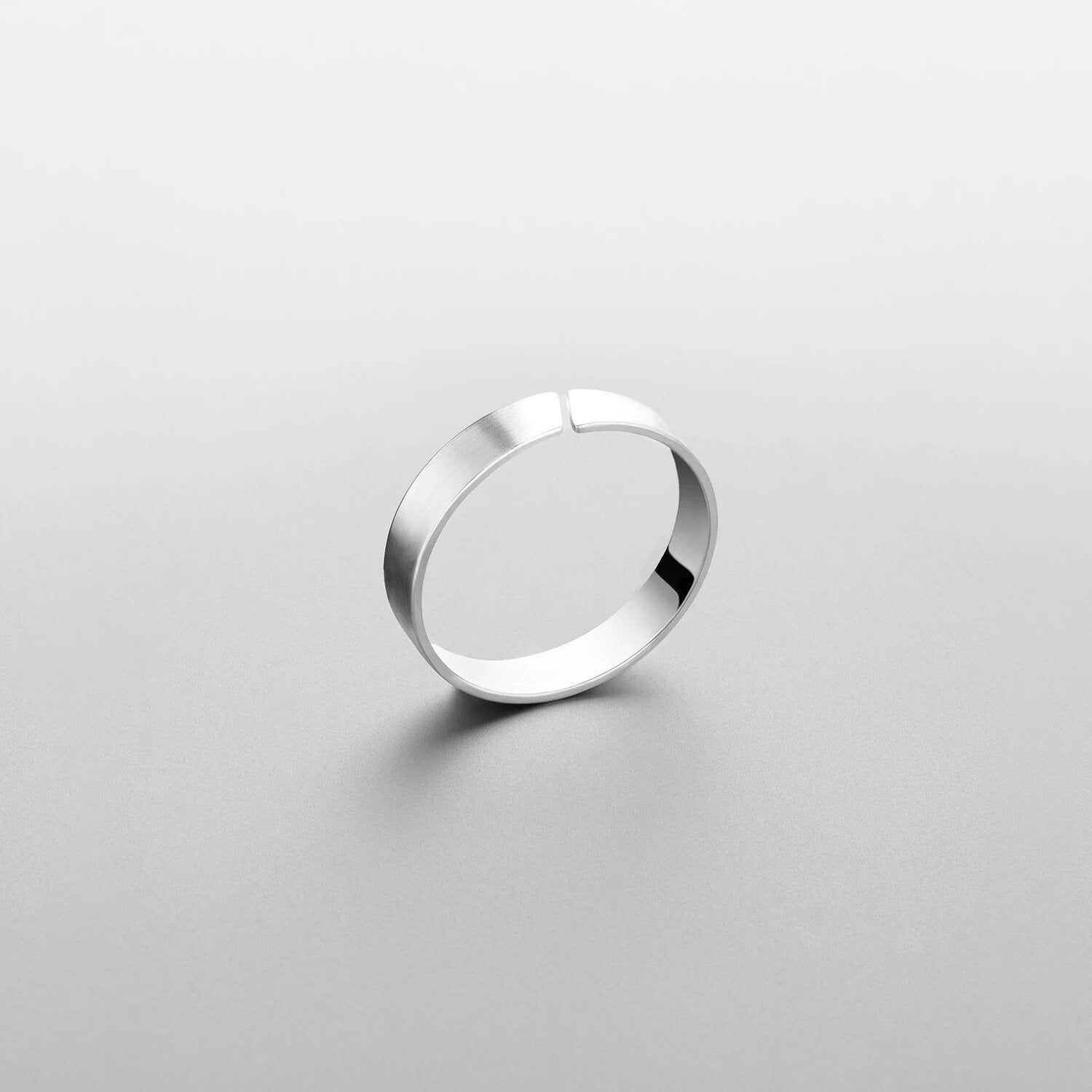 BOLD FLAT - BAND FLEX RING 5MM - 18K WHITE GOLD - SAPIENT