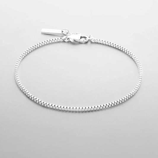 FINE BOX BRACELET 1.5MM (18K WHITE GOLD) - SAPIENT