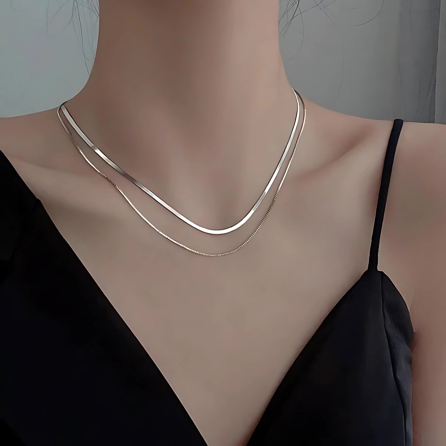 DUALITY LAYERED NECKLACE - S925 SILVER - SAPIENT