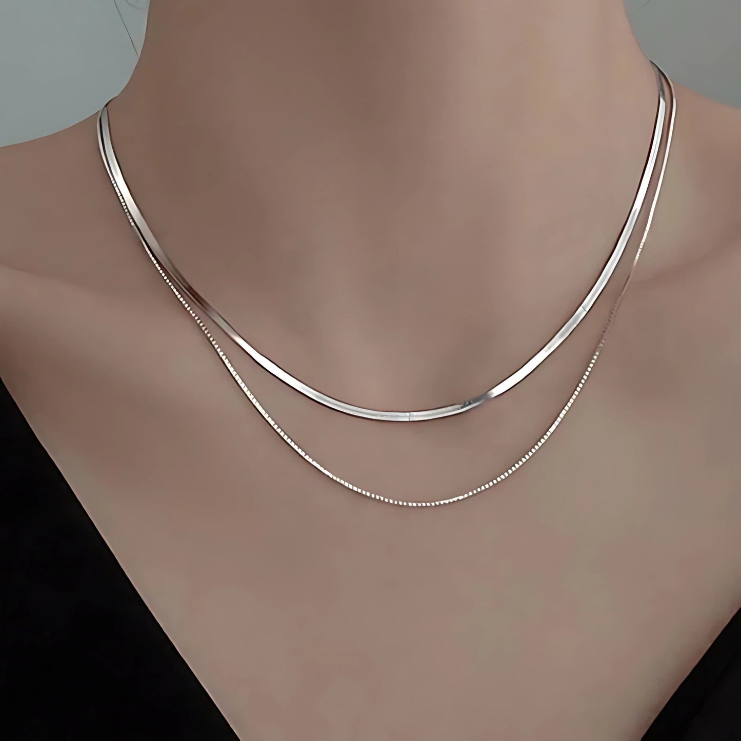 DUALITY LAYERED NECKLACE - S925 SILVER - SAPIENT