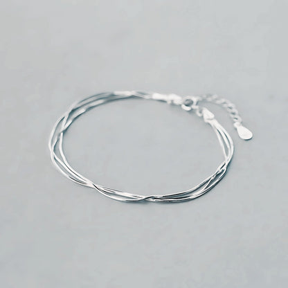 ETHEREAL LAYERED BRACELET - S925 SILVER - SAPIENT