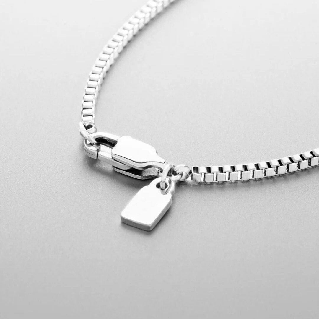 FINE BOX NECKLACE 1.5MM - 18K WHITE GOLD - SAPIENT