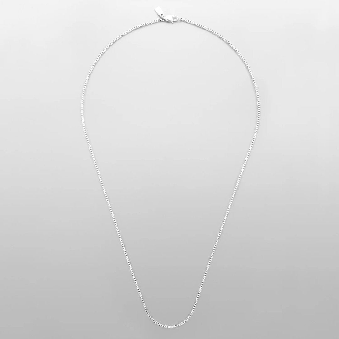 FINE BOX NECKLACE 1.5MM - 18K WHITE GOLD - SAPIENT