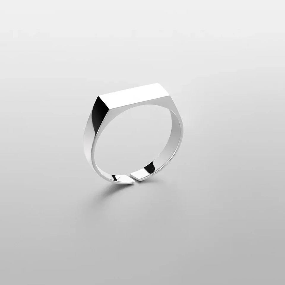 BOLD FLAT APEX RING 5MM (18K WHITE GOLD) - SAPIENT