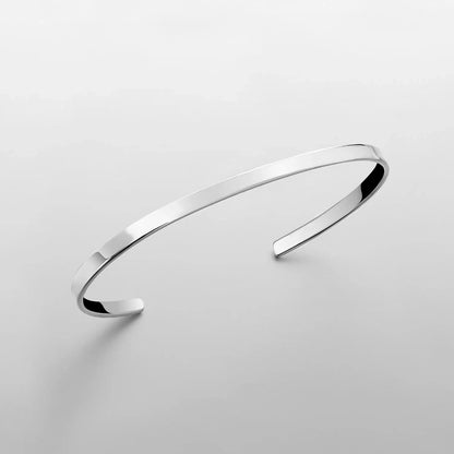 SLIM CONTOUR CUFF 3.5MM (18K WHITE GOLD) - SAPIENT