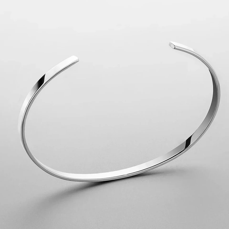 SLIM CONTOUR CUFF 3.5MM (18K WHITE GOLD) - SAPIENT