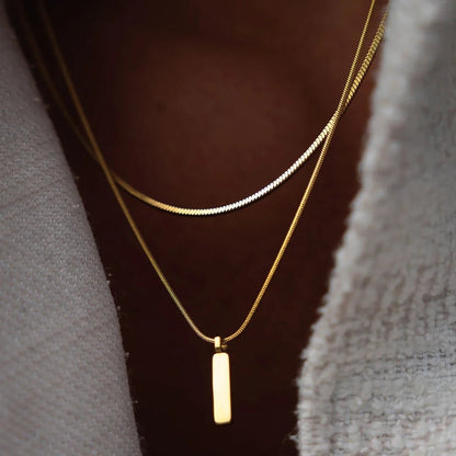 TOTEM PENDANT X MICRO SNAKE NECKLACE 1MM (18K GOLD) - SAPIENT